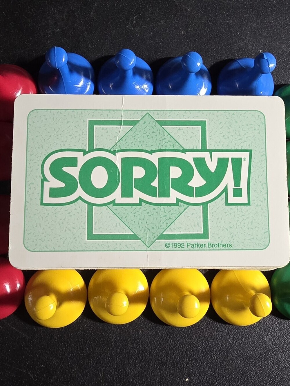 Vintage 1998 Sorry Game Replacement Pieces Cards Pawns- Complete